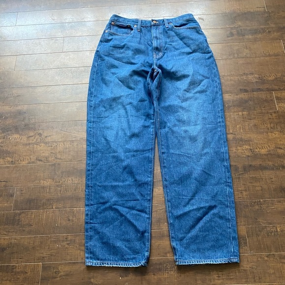 Madewell Baggy Straight Jeans in Dark Indigo blue - Picture 9 of 16